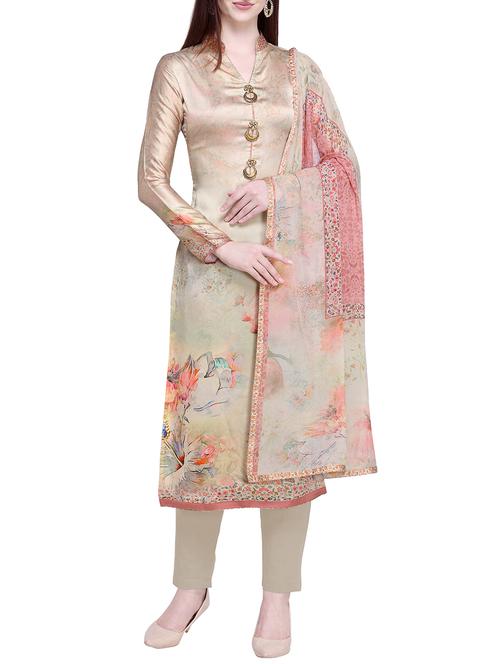 printed unstitched pant suit - 15645225 - Very Small Image - 1