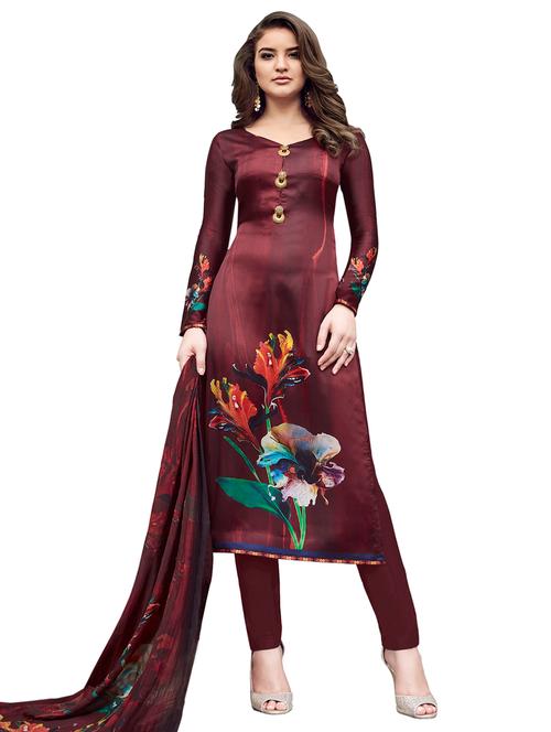 digital printed unstitched churidaar suit - 15645226 - Very Small Image - 1