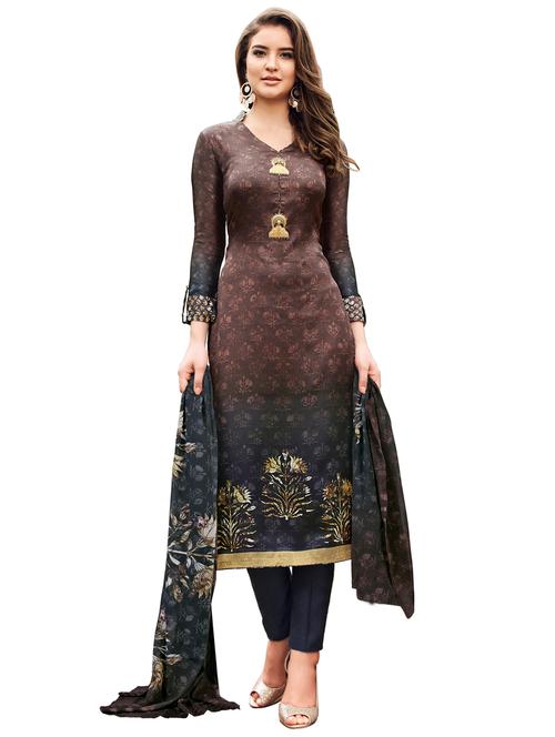 digital printed unstitched churidaar suit - 15645228 - Very Small Image - 1