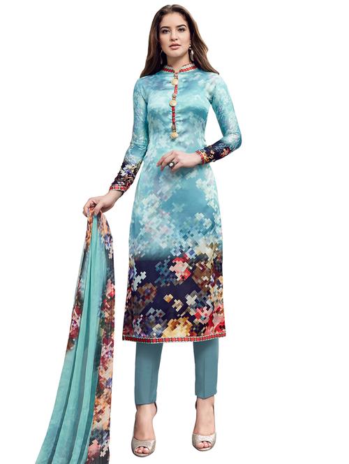 digital printed unstitched pant suit - 15645235 - Very Small Image - 1