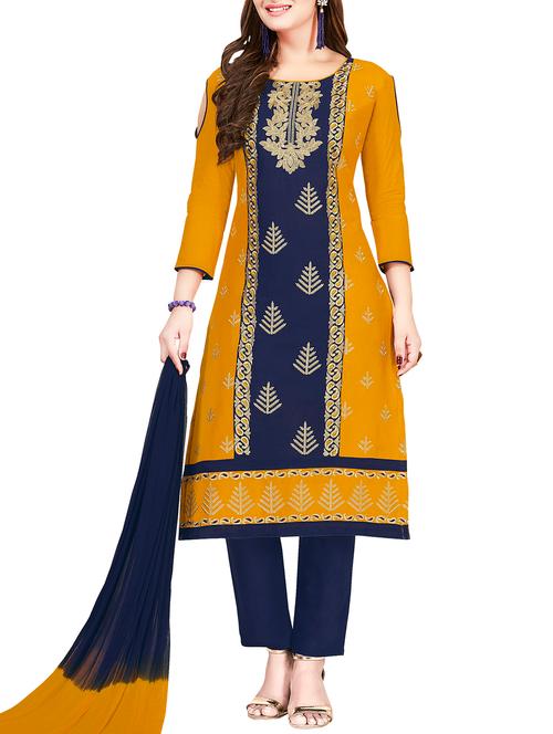 embroidered unstitched pant suit - 15646071 - Very Small Image - 1