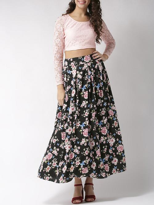 lace crop top & pleated skirt set - 15646271 - Very Small Image - 1