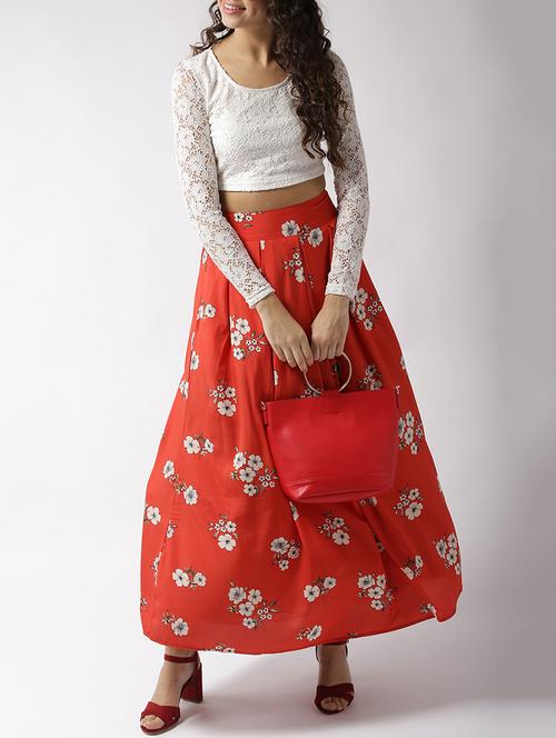 laced crop top & pleated skirt set - 15646272 - Very Small Image - 1
