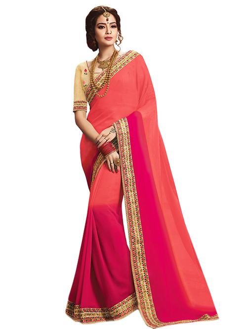 ombre printed saree with blouse - 15647718 - Very Small Image - 1