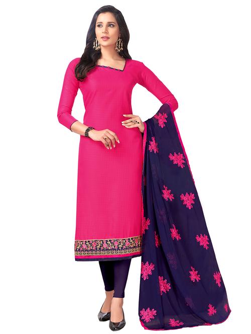 embroidered unstitched churidaar suit - 15649327 - Very Small Image - 1