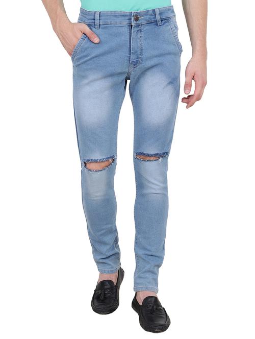 blue denim slash knee jeans - 15649462 - Very Small Image - 1