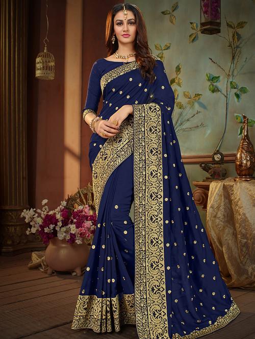 floral embroidered saree - 15650444 - Very Small Image - 1