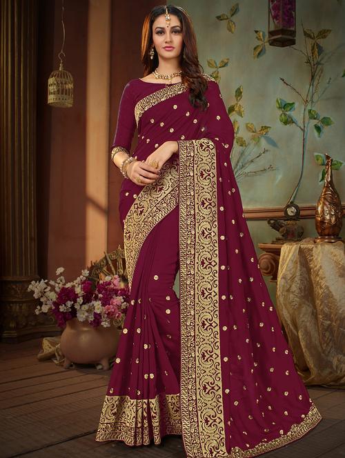 floral embroidered saree - 15650447 - Very Small Image - 1