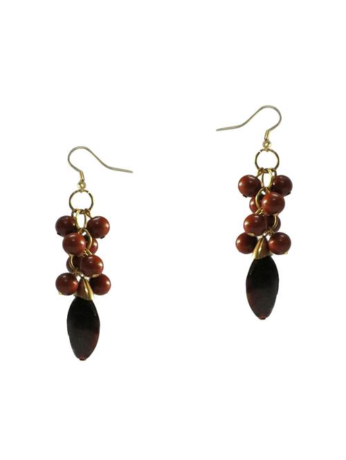 brown drop earrings - 15650718 - Very Small Image - 1