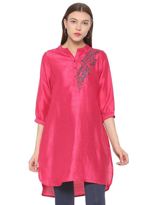 high low embroidered kurta - 15650925 - Very Small Image - 1