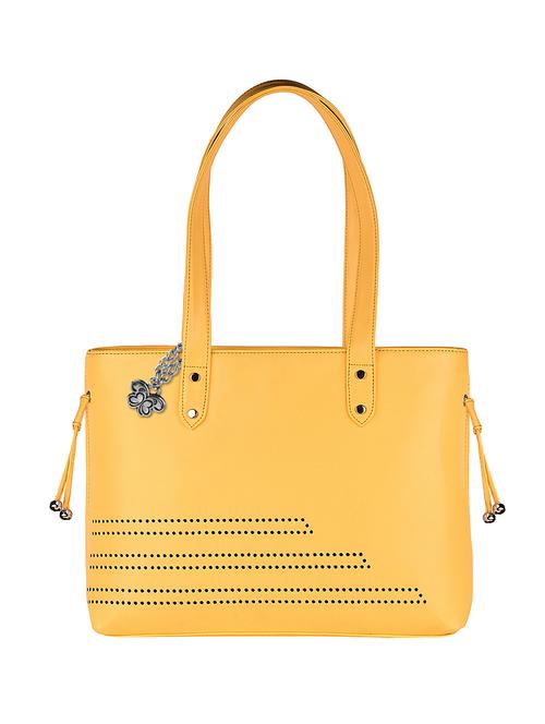 yellow leatherette (pu) handbag - 15650976 - Very Small Image - 1