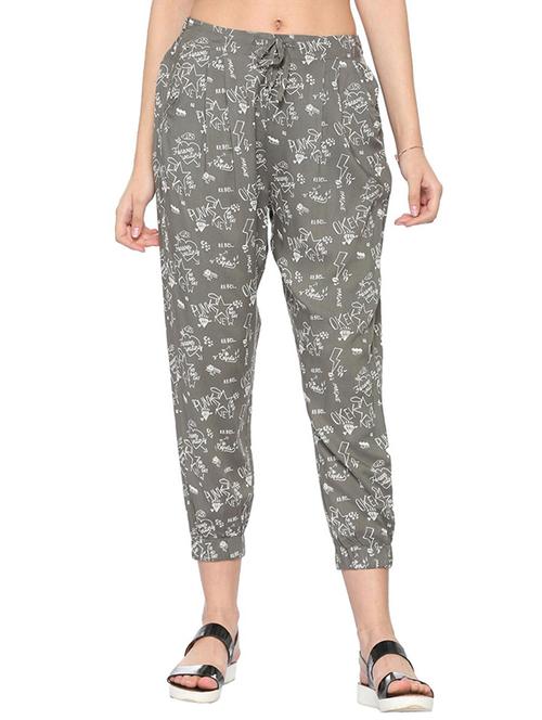 drawstring waist quirky print trouser - 15650988 - Very Small Image - 1