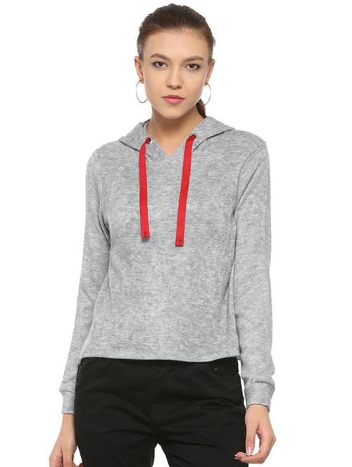 contrast drawstring hooded sweatshirt - 15652186 - Very Small Image - 1