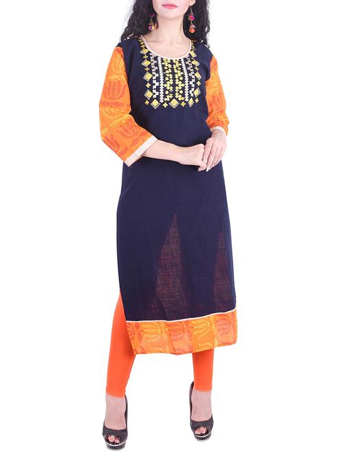 embroidered straight kurta - 15652329 - Very Small Image - 1