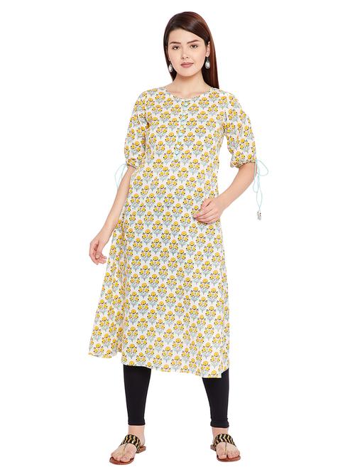 lantern sleeves a-line kurta - 15652379 - Very Small Image - 1