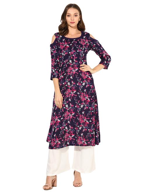 cold shoulder kurta with palazzo set - 15652550 - Very Small Image - 1
