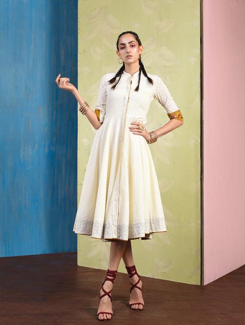 flared self design dress - 15652890 - Very Small Image - 1