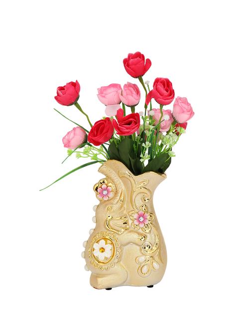 ceramic attracttive golden color decorative flower pot in stylish shape - 15652979 - Very Small Image - 1