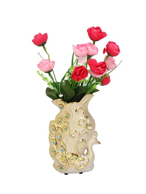 ceramic attracttive golden color decorative flower pot in stylish shape - 15652980 - Very Small Image - 1