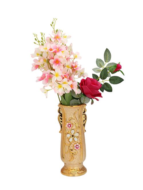 ceramic attracttive golden color decorative flower pot in stylish shape - 15652983 - Very Small Image - 1