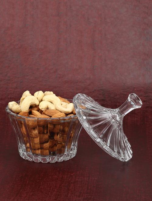 serving & storing glass transparent candy jar bowl with lid - 15653011 - Very Small Image - 1