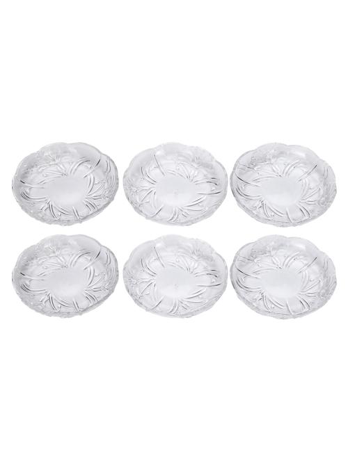 self designer transparent round glass plate (microwave safe) set of 6 - 15653056 - Very Small Image - 1