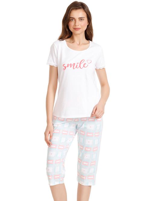 lace detail nightwear capri set - 15653144 - Very Small Image - 1