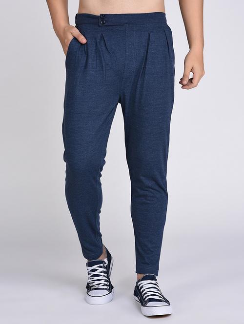 blue cotton full length track pant - 15653993 - Very Small Image - 1