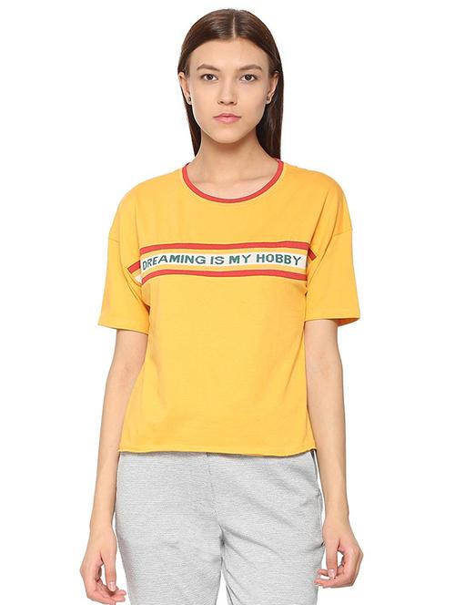 slogan print drop shoulder tee - 15654066 - Very Small Image - 1