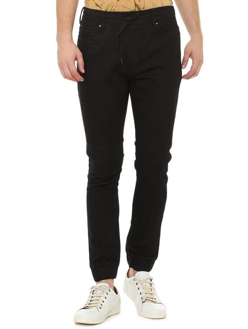 black cotton blend plain jeans - 15654344 - Very Small Image - 1
