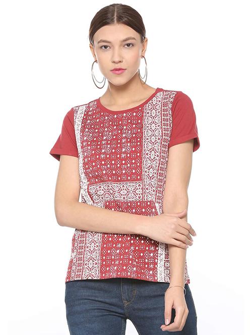 brick red printed tee - 15654653 - Very Small Image - 1