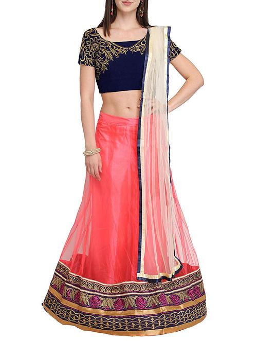 embroidered a-line lehenga - 15654695 - Very Small Image - 1