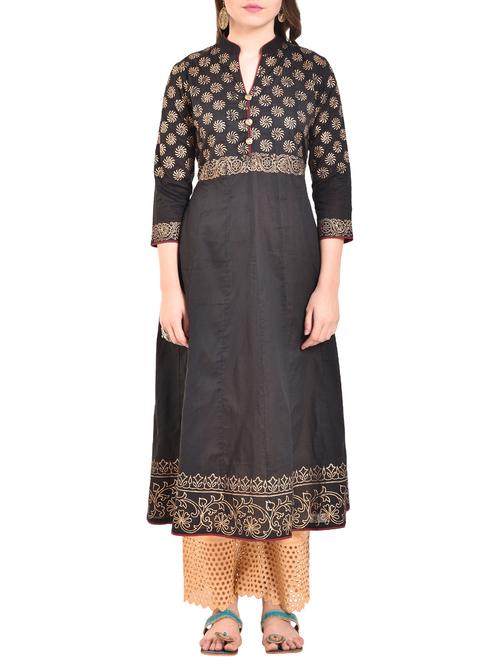 foil print anarkali kurta - 15655283 - Very Small Image - 1