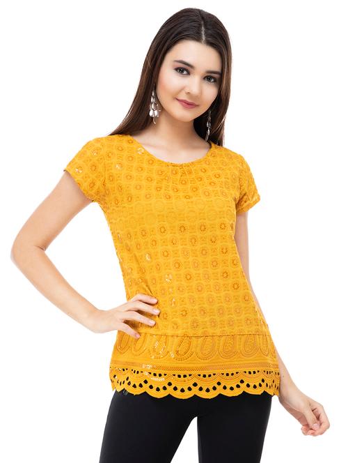 lace trim embroidered top - 15655457 - Very Small Image - 1