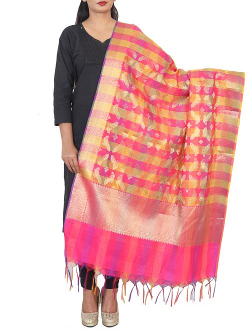 chanderi banarasi dupatta - 15655483 - Very Small Image - 1