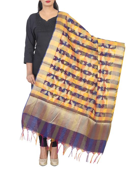 chanderi banarasi dupatta - 15655484 - Very Small Image - 1
