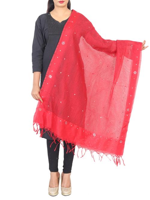 organza mirror work dupatta - 15655501 - Very Small Image - 1