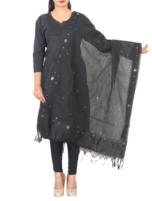 organza mirror work dupatta - 15655503 - Very Small Image - 1