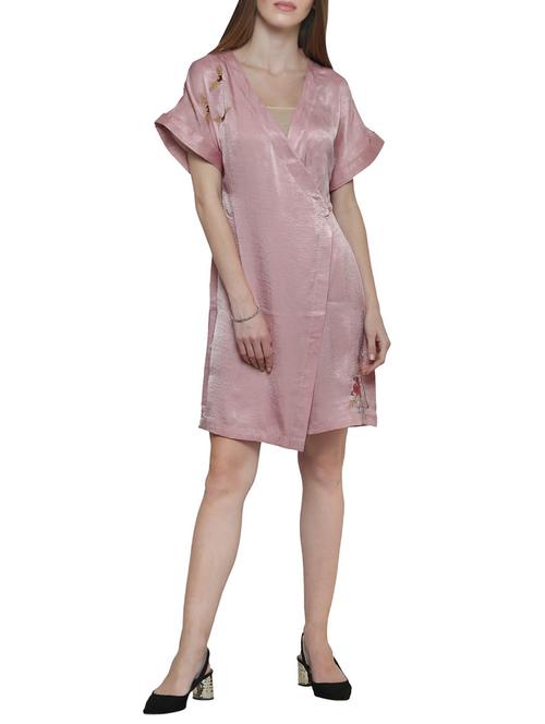 overlap front embroidered jumpsuit - 15655521 - Very Small Image - 1