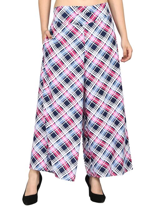 checkered flared palazzo - 15655628 - Very Small Image - 1