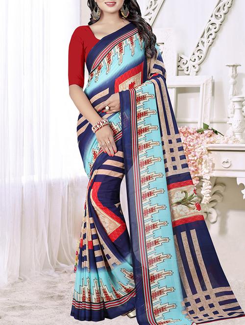 temple bordered printed saree - 15655698 - Very Small Image - 1