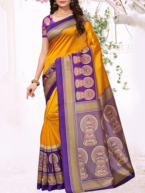 conversational bordered saree - 15655703 - Very Small Image - 1