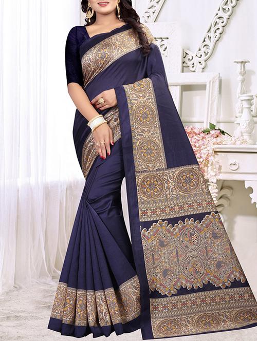 contrast bordered saree - 15655707 - Very Small Image - 1