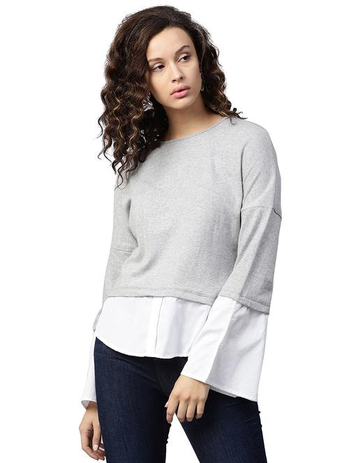 drop sleeved contrast detail sweatshirt - 15656461 - Very Small Image - 1