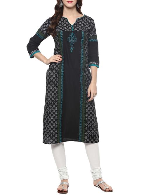 block printed straight kurta - 15656536 - Very Small Image - 1