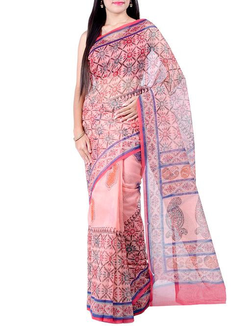 floral motif woven saree - 15656626 - Very Small Image - 1