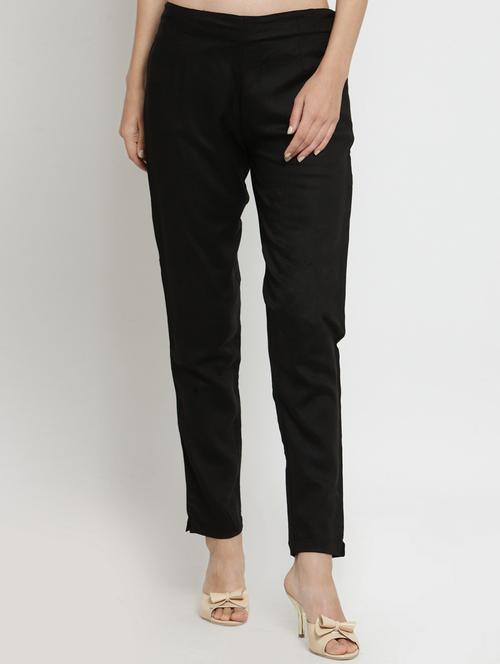 flat front mid waist trouser - 15656749 - Very Small Image - 1