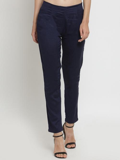 flat front mid waist trouser - 15656752 - Very Small Image - 1