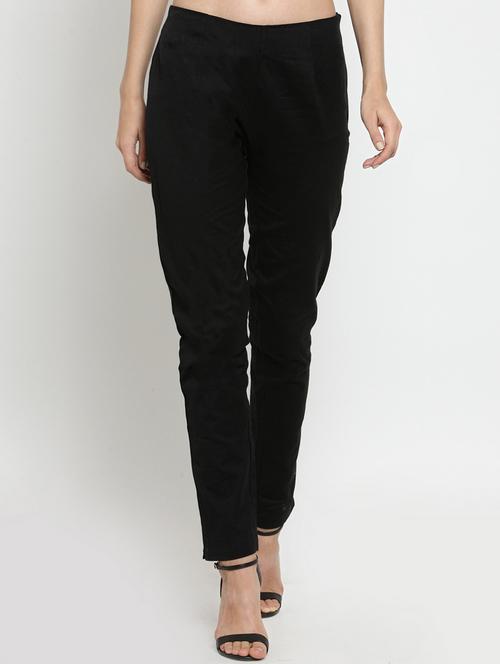 flat front mid waist trouser - 15656756 - Very Small Image - 1