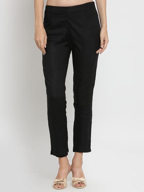flat front mid waist trouser - 15656759 - Very Small Image - 1